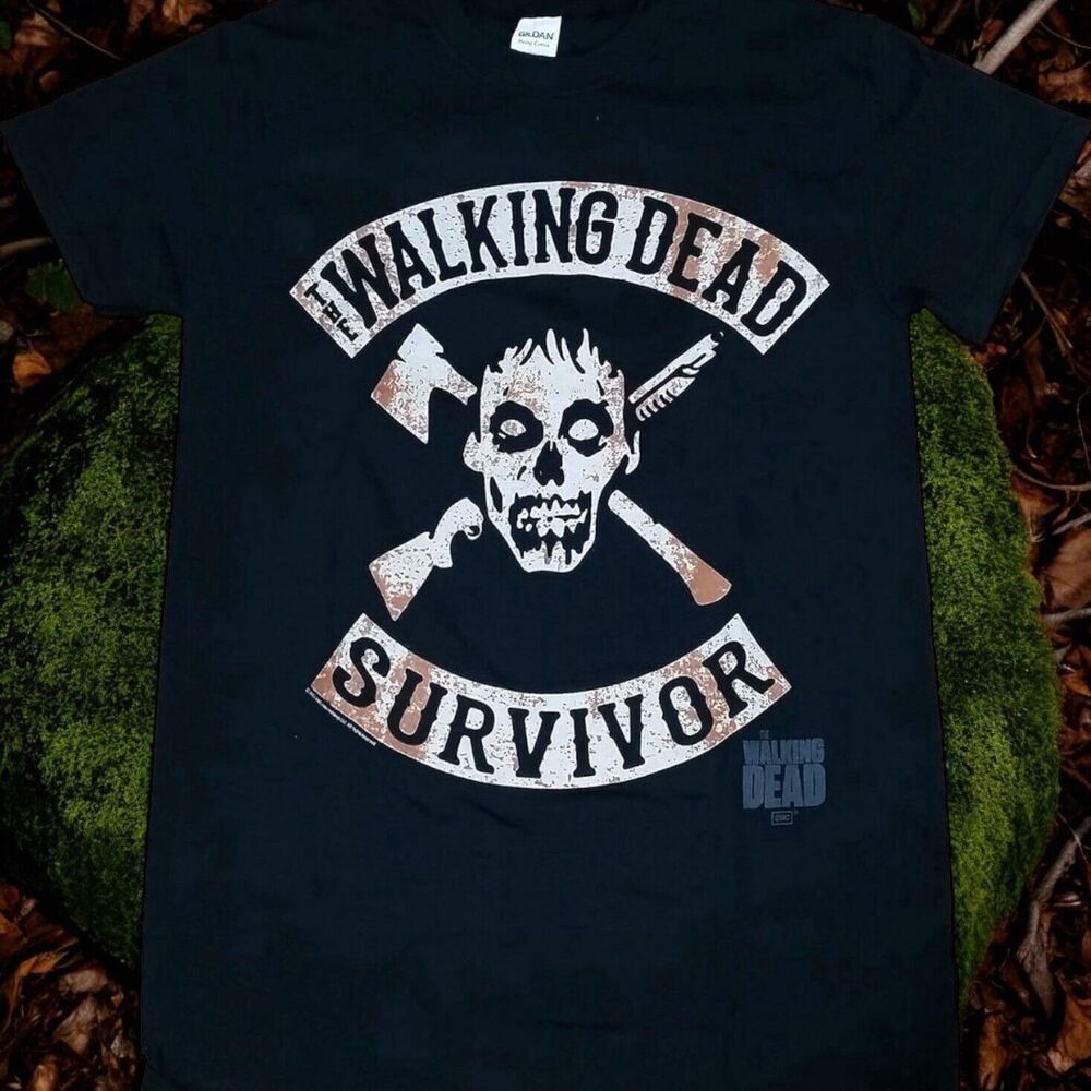 The Walking Dead Survivor T-Shirt Mens TV Series Zombie Horror Tee NEW Small